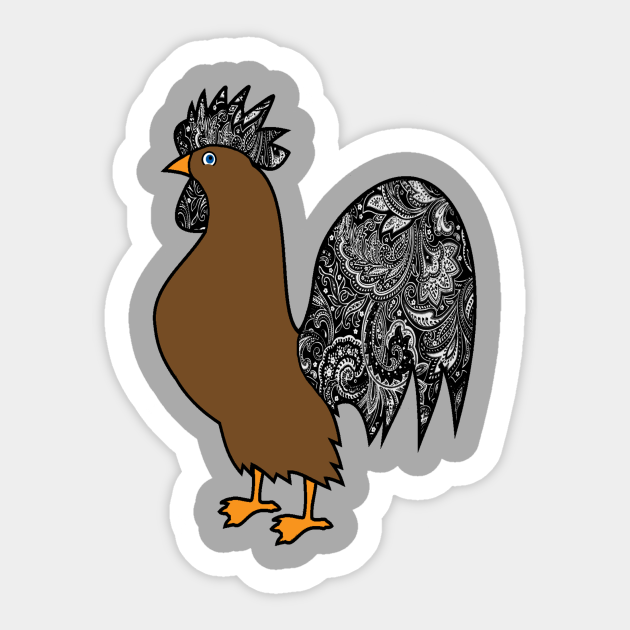 Paisley Rooster Cock Sticker TeePublic